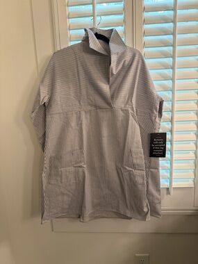 Tuckernuck Blue and White Striped Tunic Pullover